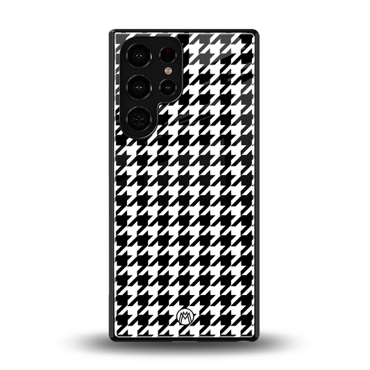 houndstooth classic back phone cover | glass case for samsung galaxy s25 ultra