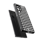 houndstooth classic back phone cover | glass case for samsung galaxy s25 ultra