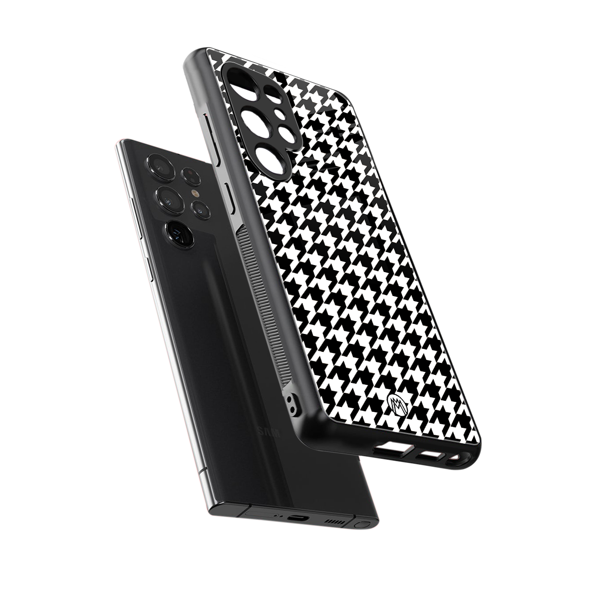 houndstooth classic back phone cover | glass case for samsung galaxy s25 ultra