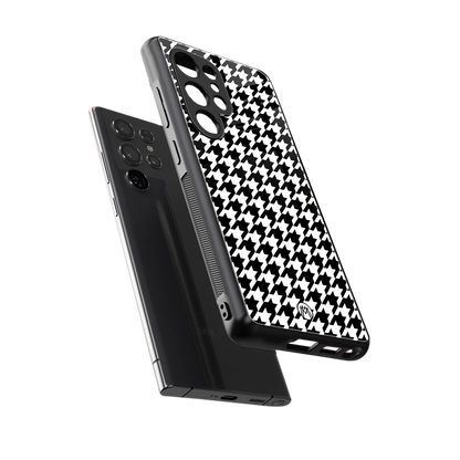houndstooth classic back phone cover | glass case for samsung galaxy s25 ultra