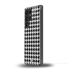 houndstooth classic back phone cover | glass case for samsung galaxy s25 ultra