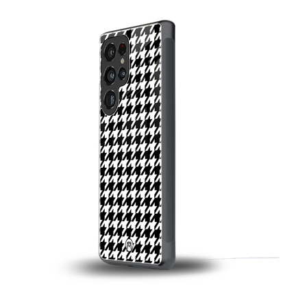 houndstooth classic back phone cover | glass case for samsung galaxy s25 ultra