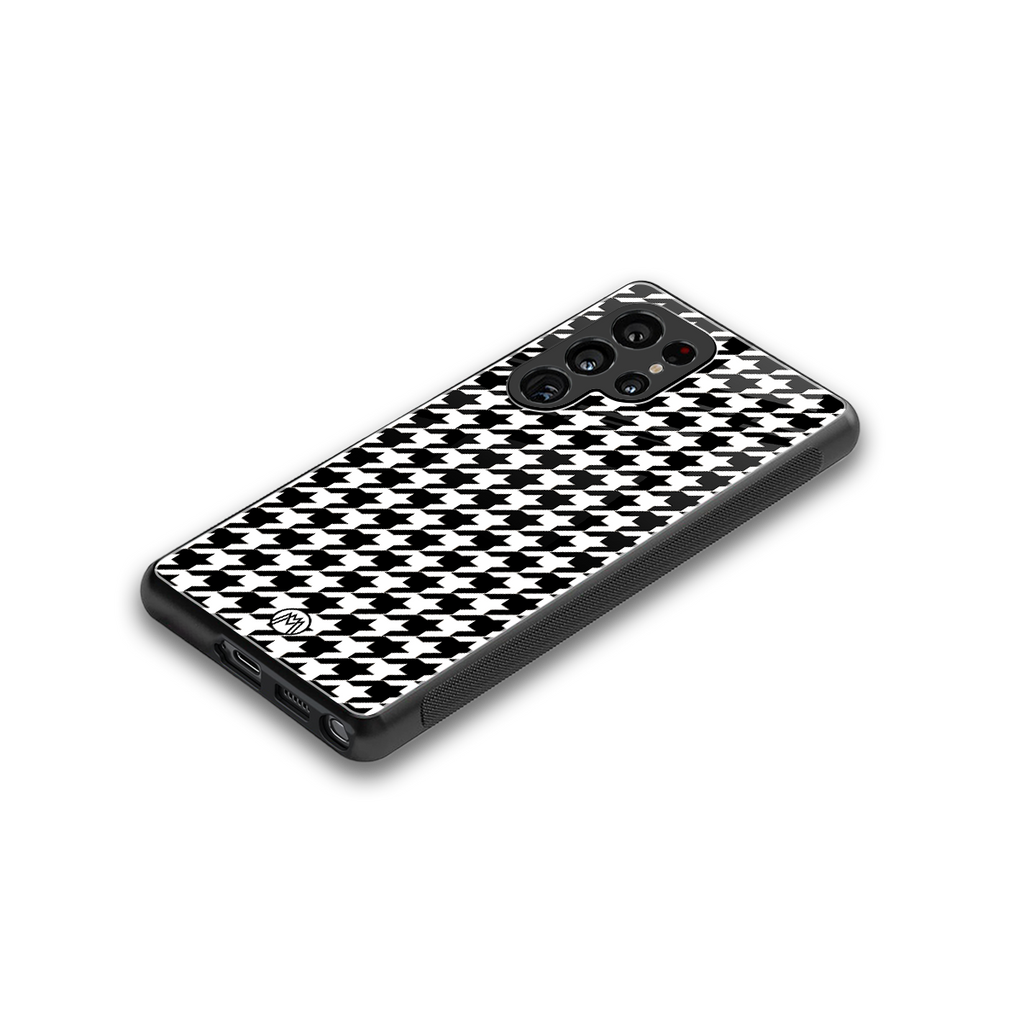 houndstooth classic back phone cover | glass case for samsung galaxy s25 ultra