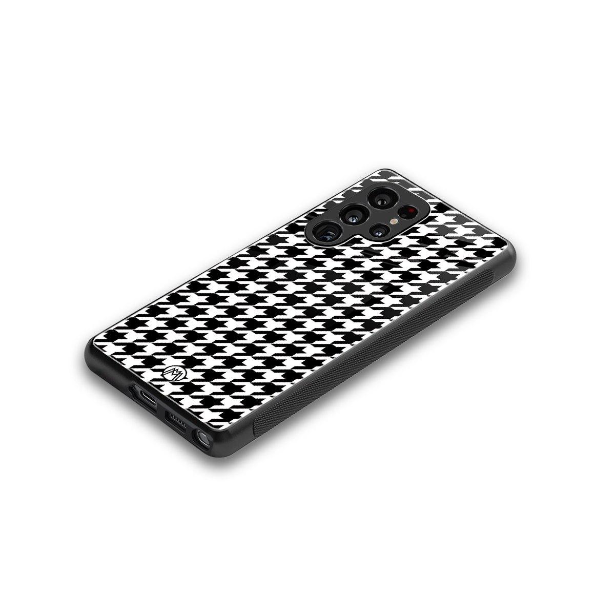 houndstooth classic back phone cover | glass case for samsung galaxy s25 ultra