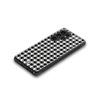 houndstooth classic back phone cover | glass case for samsung galaxy s25 ultra
