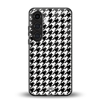 houndstooth classic back phone cover | glass case for samsung galaxy s24 plus