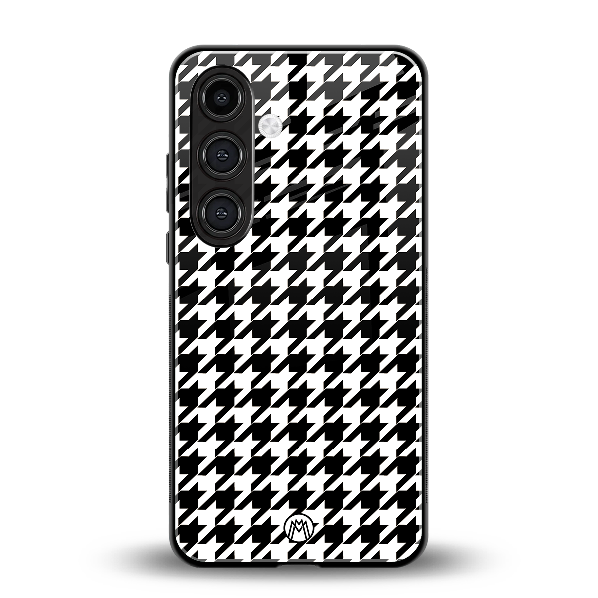 houndstooth classic back phone cover | glass case for samsung galaxy s24 plus