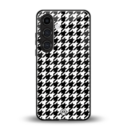 houndstooth classic back phone cover | glass case for samsung galaxy s24 plus