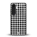 houndstooth classic back phone cover | glass case for samsung galaxy s23 plus