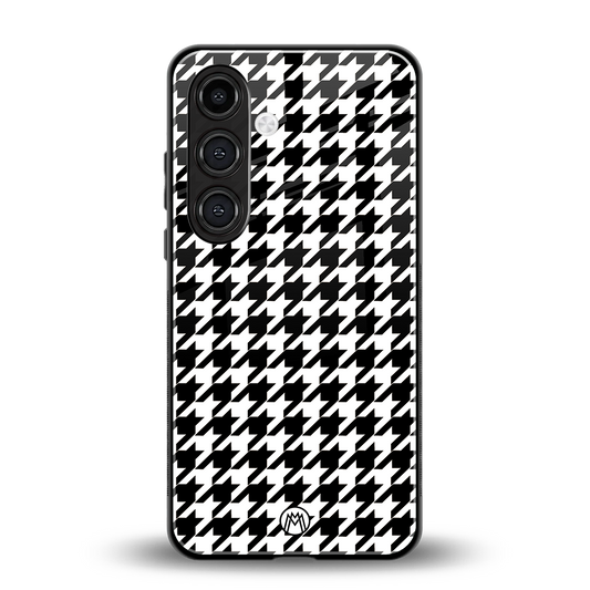 houndstooth classic back phone cover | glass case for samsung galaxy s23 plus