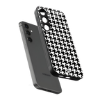 houndstooth classic back phone cover | glass case for samsung galaxy s25