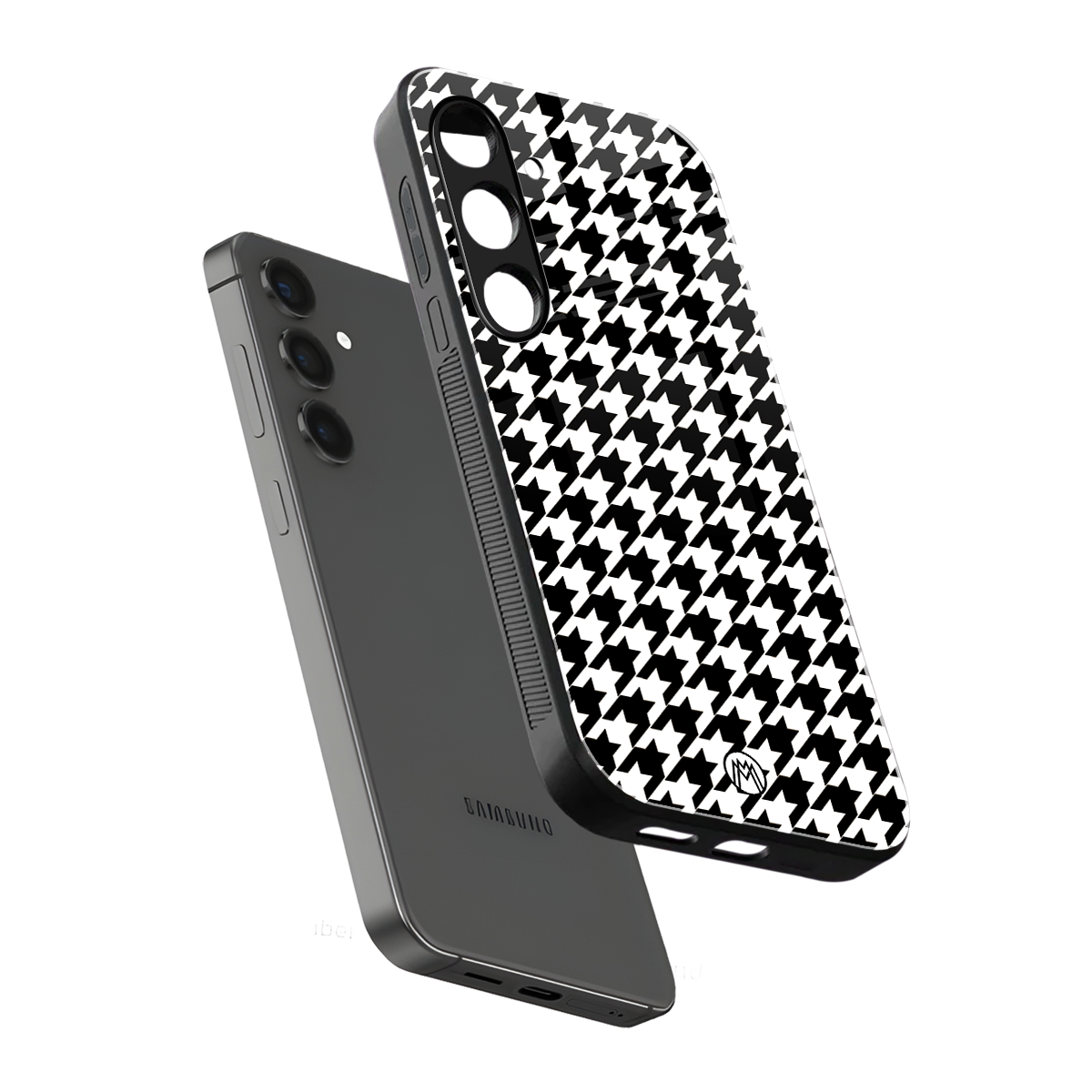 houndstooth classic back phone cover | glass case for samsung galaxy s24 fe