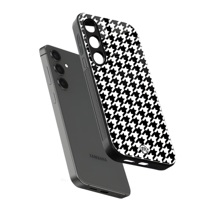 houndstooth classic back phone cover | glass case for samsung galaxy s23 plus