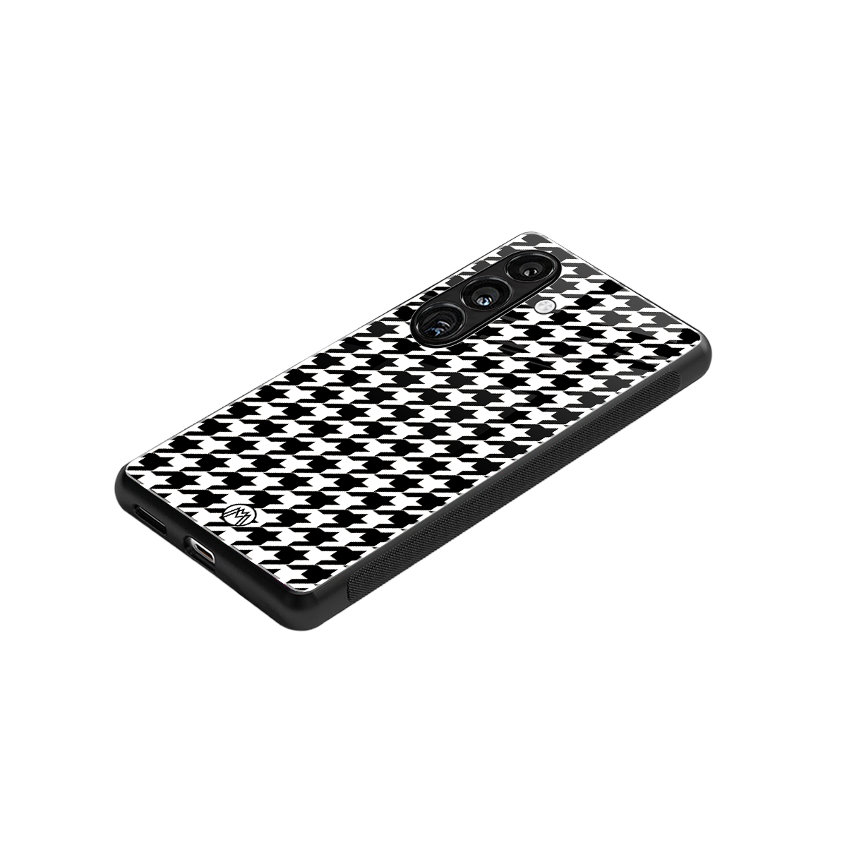 houndstooth classic back phone cover | glass case for samsung galaxy s24 plus