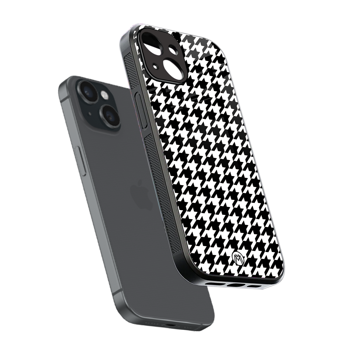 houndstooth classic back phone cover | glass case for iphone 15