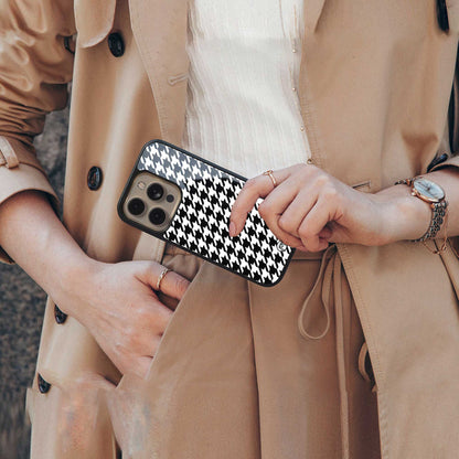 houndstooth classic back phone cover | glass case for iphone 16e