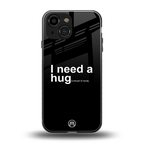 hug me black back phone cover | glass case for iphone 13 mini