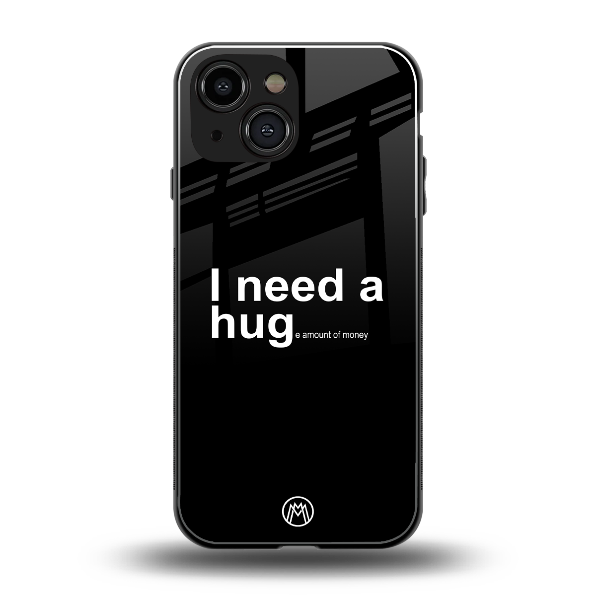 hug me black back phone cover | glass case for iphone 13 mini