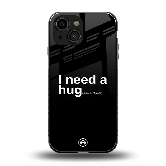 hug me black back phone cover | glass case for iphone 13 mini