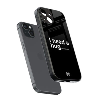 hug me black back phone cover | glass case for iphone 13 mini