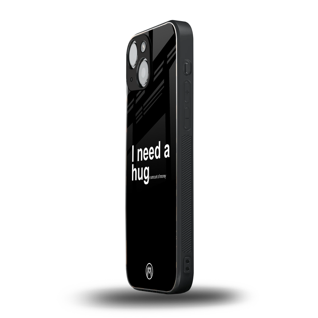 hug me black back phone cover | glass case for iphone 13 mini