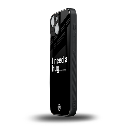 hug me black back phone cover | glass case for iphone 13 mini