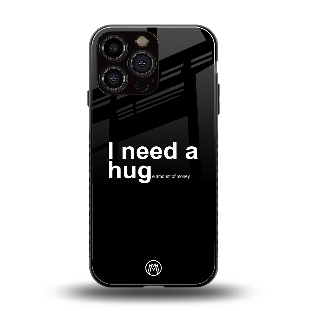 hug me black back phone cover | glass case for iphone 13 pro max
