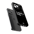hug me black back phone cover | glass case for iphone 13 pro max