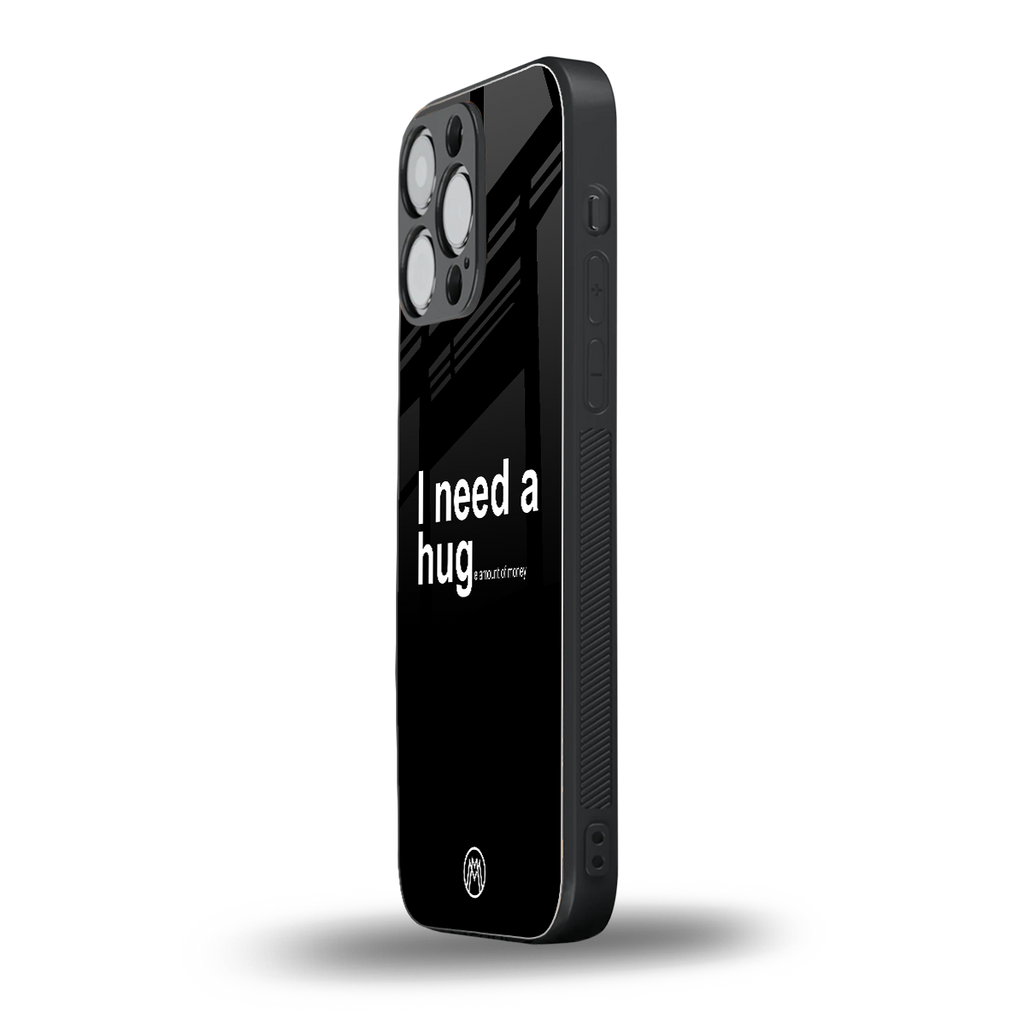 hug me black back phone cover | glass case for iphone 13 pro max