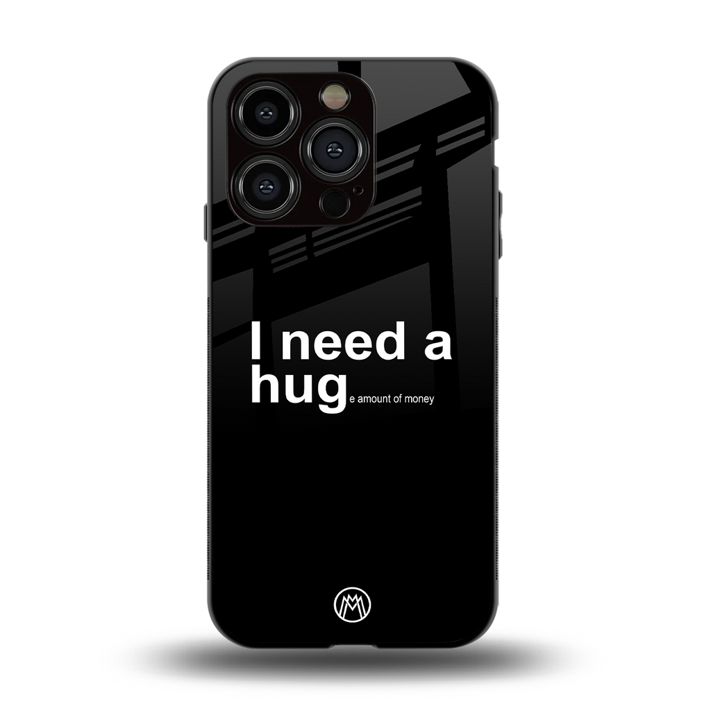 hug me black back phone cover | glass case for iphone 13 pro