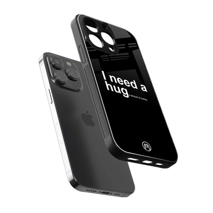 hug me black back phone cover | glass case for iphone 13 pro