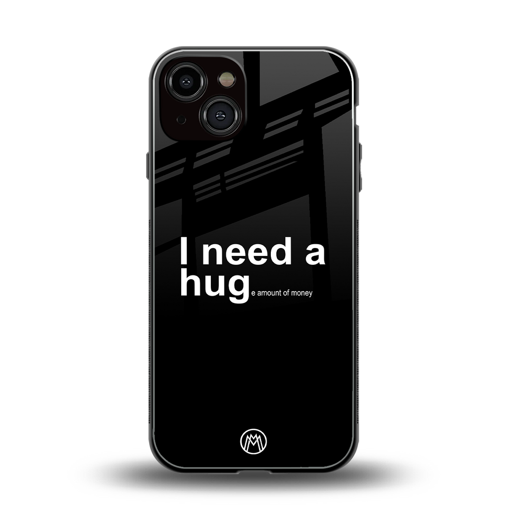 hug me black back phone cover | glass case for iphone 13