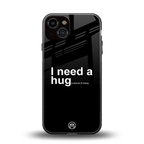 hug me black back phone cover | glass case for iphone 13