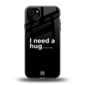 hug me black back phone cover | glass case for iphone 15 plus