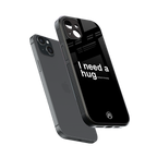 hug me black back phone cover | glass case for iphone 14 plus