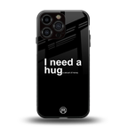 hug me black back phone cover | glass case for iphone 15 pro max