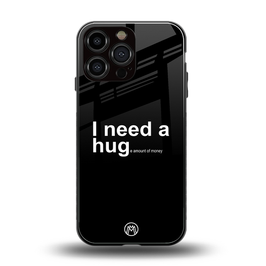 hug me black back phone cover | glass case for iphone 14 pro max