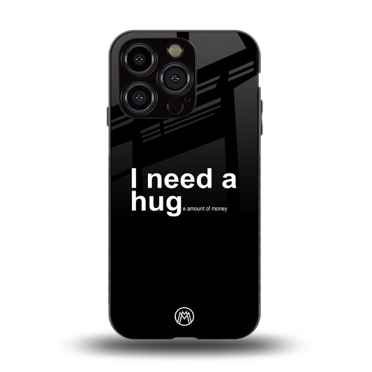 hug me black back phone cover | glass case for iphone 15 pro