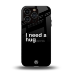 hug me black back phone cover | glass case for iphone 14 pro