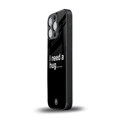 hug me black back phone cover | glass case for iphone 14 pro