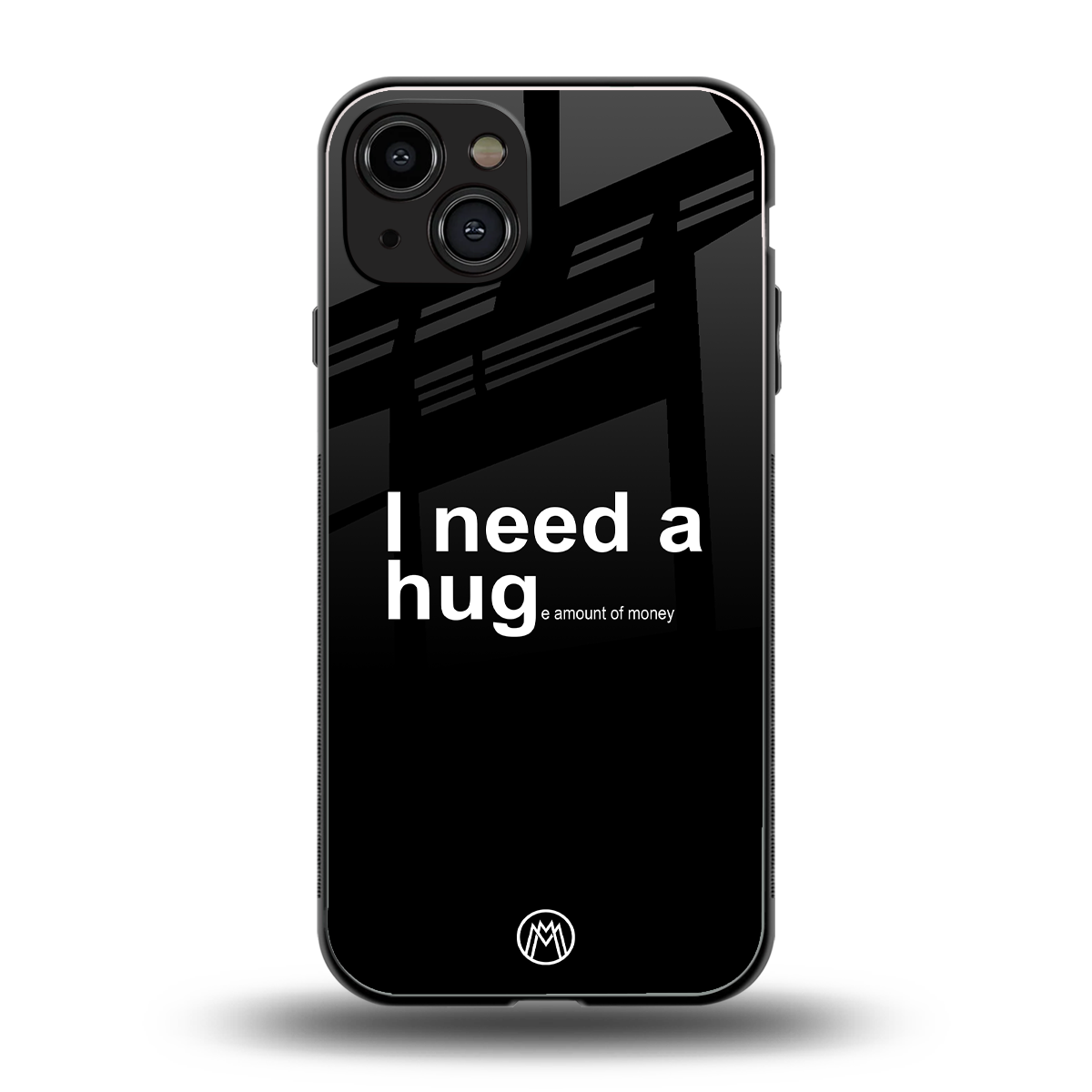 hug me black back phone cover | glass case for iphone 15