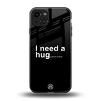 hug me black back phone cover | glass case for iphone 14