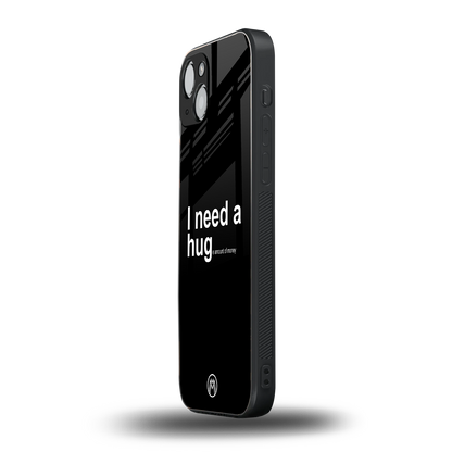 hug me black back phone cover | glass case for iphone 14