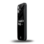 hug me black back phone cover | glass case for iphone 16 plus