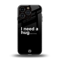 hug me black back phone cover | glass case for iphone 16 pro