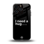 hug me black back phone cover | glass case for iphone 16 pro