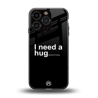 hug me black back phone cover | glass case for iphone 16 pro