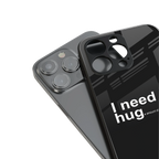 hug me black back phone cover | glass case for iphone 16
