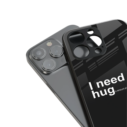 hug me black back phone cover | glass case for iphone 14 pro max