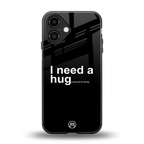 hug me black back phone cover | glass case for iphone 16